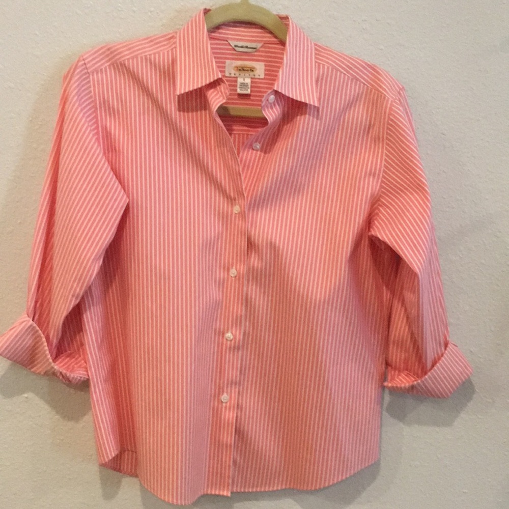 Talbots Petites Collard Button Up Blouse,
